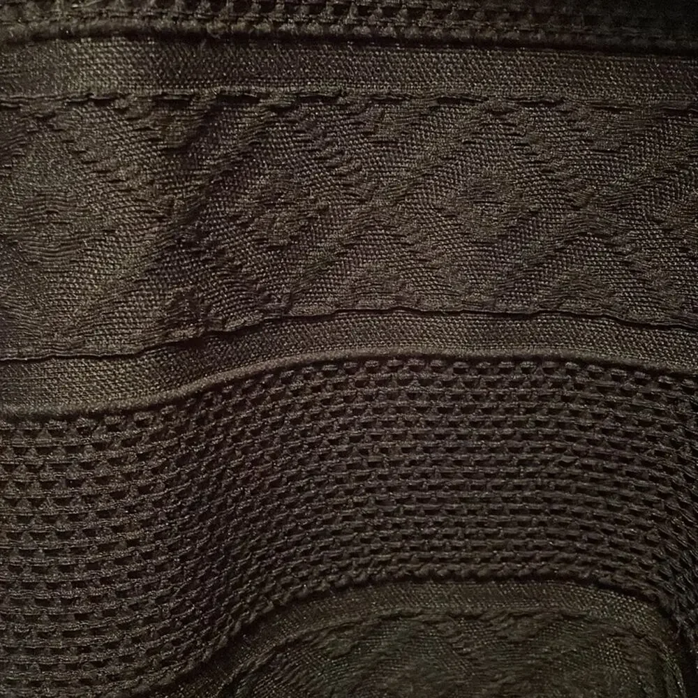 70s Black with White Cuffs & Collar Maxi Dress Medium Tall - Picture 8 of 8